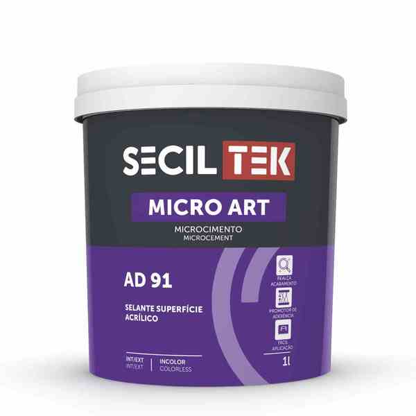 Selante Superfície Acrílico Microcimento SecilTek Micro Art AD 91 - Incolor - 1 litro