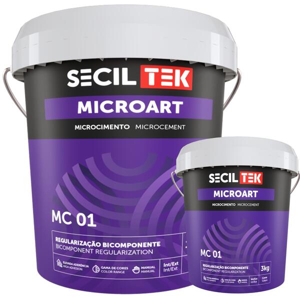 Argamassa Regularização Acabamento Rústico Microcimento SecilTek Micro Art MC 01 3KG/12KG
