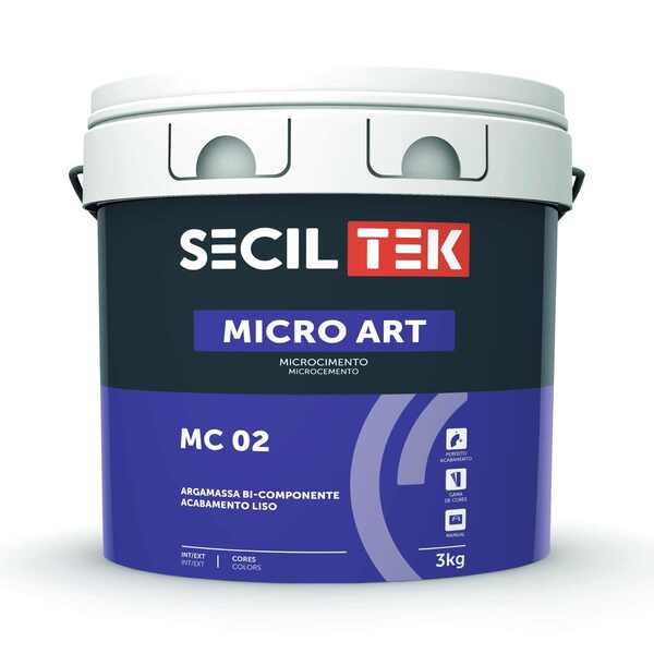 Argamassa Acabamento Liso Microcimento SecilTek Micro Art MC 02 - Cor 001 - 3 kg