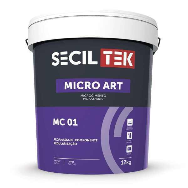 Argamassa Regularização Acabamento Rústico Microcimento SecilTek Micro Art MC 01 3KG/12KG - Cor 016 - 12 Kg - Limitado ao stock existente