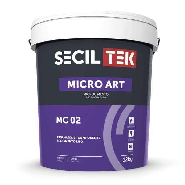 Argamassa Acabamento Liso Microcimento SecilTek Micro Art MC 02 - Cor 070 - 12 kg