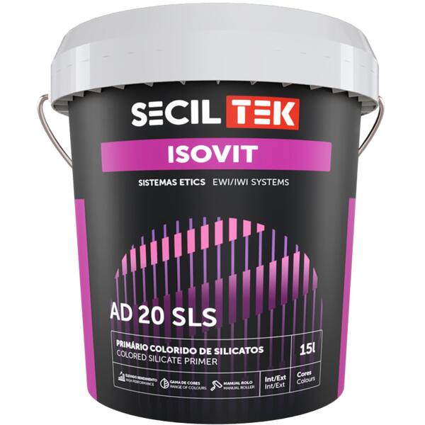 Primário Promotor Aderência Suporte Cimentício Tintas Silicatos SecilTek Isovit AD 20 SLS 15L