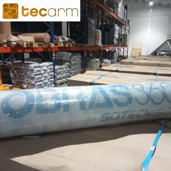 Malha de Reboco TECarm 50X1M Rede Fibra Vidro Reforço Paredes Pavimentos Betonilhas ETICS - Nº57 - Malha 5 x 4 mm (160 g) - 50 m x 1 m - ETICS