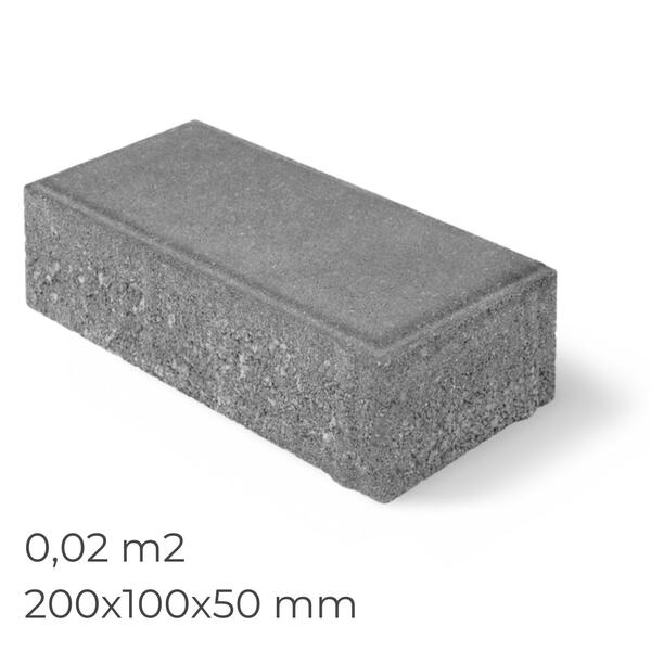 Pavê Bloco Pavimento Holanda Betão Cinza Exterior Passeio Estacionamento - 200x100x50mm - 0,02m2