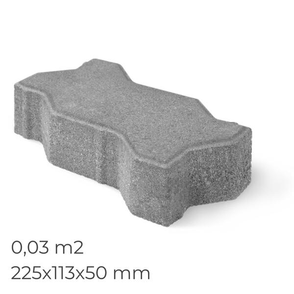 Pavê Bloco Pavimento UNI Betão Cinza Exterior Passeio Estacionamento - 225x112,5x50MM - 0,03M2