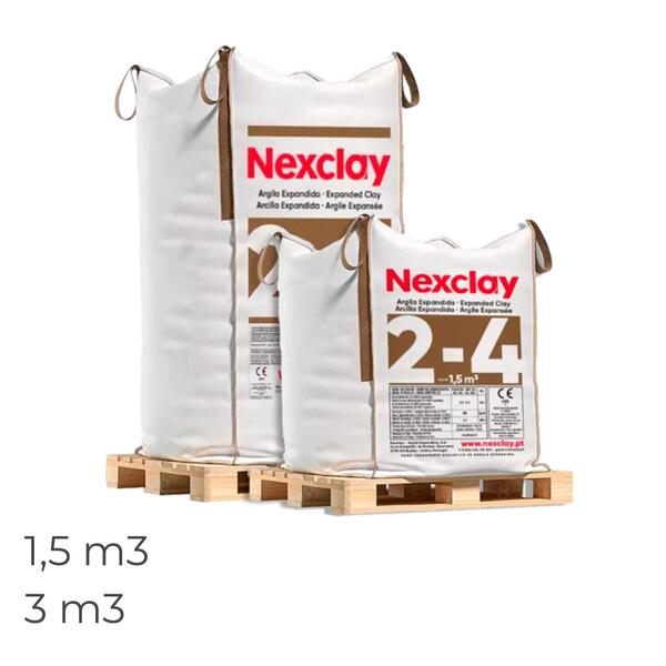 Argila Expandida Nexclay 2-4 Big Bag Isolamento Térmico Acústico Drenagem Jardinagem Decoração