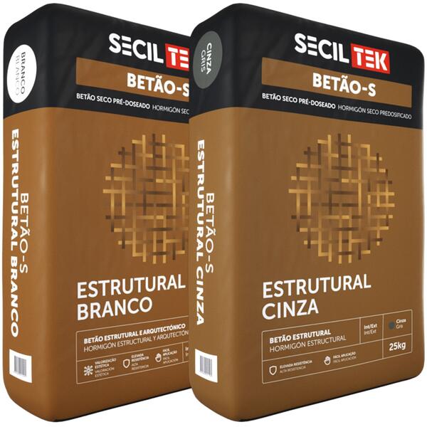 Betão-S Estrutural Cinza/Branco C30/37 SecilTek Betão Seco 25KG
