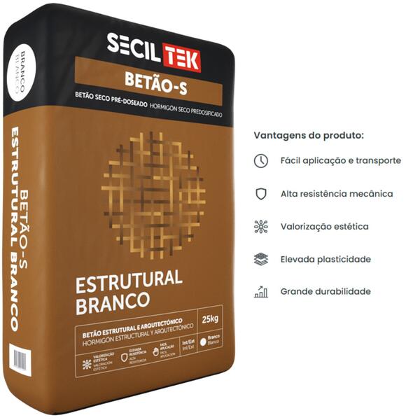 Bet o S Estrutural Cinza Branco C30 37 SecilTek Bet o Seco 25KG