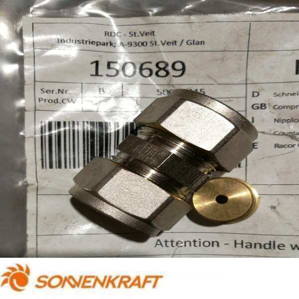 Conector Hid. Comp. com Fecho Cu18 Sonnenkraft KRV-18-SSR 150689 - (150689) - limitado ao stock existente