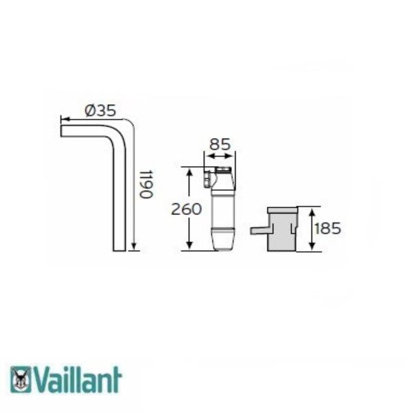 Esgoto Condensado Vaillant 80MM Alumínio 303091 - (303091) - Branco - limitado ao stock existente