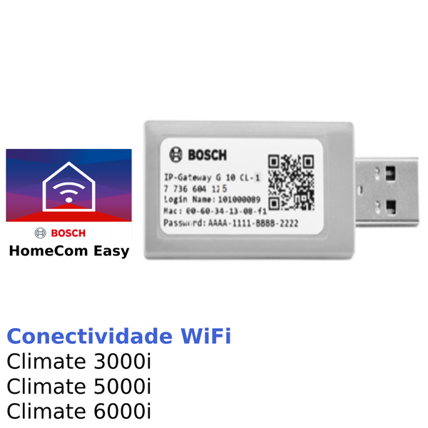 Acessório WiFi Bosch G10 CL-1 para Climate 3000i/5000i/6000i - G10 CL-1 (7.736.604.125)