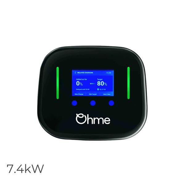 Carregador Veículo Elétrico Ohme Home Pro Monofásico 7,4kW Cabo Tipo 2 5m 3G/4G App Solar Boost