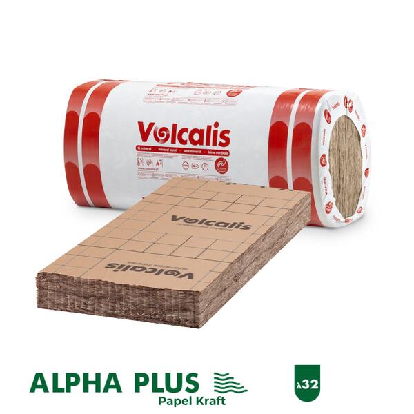 Lã Mineral Painel Revestido a Papel Kraft Volcalis ALPHA PLUS - 50 mm - 1,35 x 0,6 m