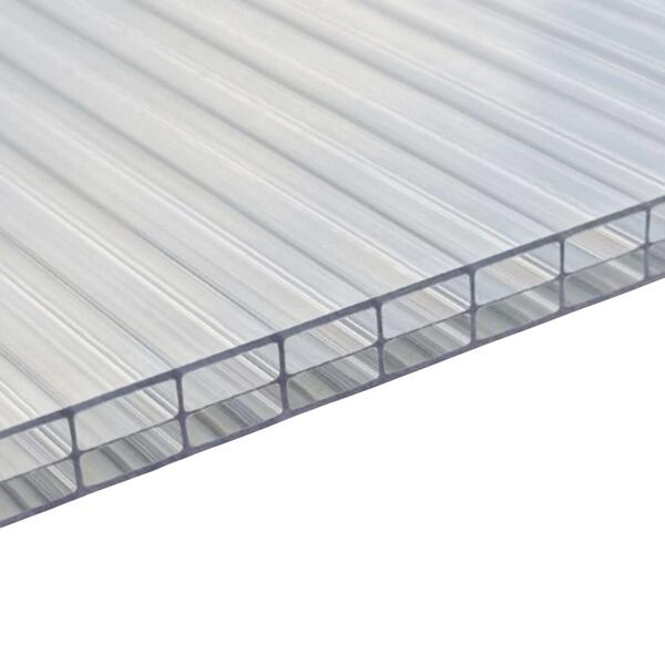 Placa Policarbonato Alveolar Transparente Cristal 10mm 6x2,1m Terraço Pérgola Varanda - 9901800500879