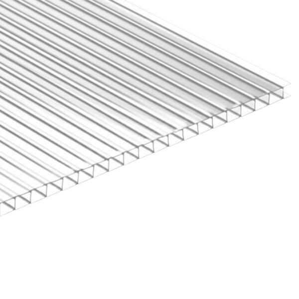 Placa Policarbonato Alveolar Transparente Cristal 2x1,05m Terraço Pérgola Varanda