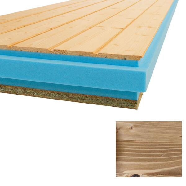 Painel Sandwich Cobertura Thermochip TAH Friso Abeto com Velatura Nogueira