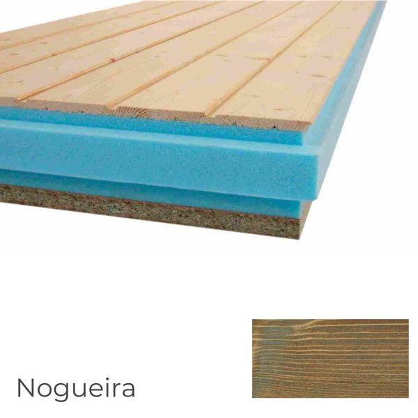 Painel Sandwich Cobertura Thermochip TAH Friso Abeto com Velatura Nogueira - 10 + 50 + 19 mm - 3 m x 0,55 m