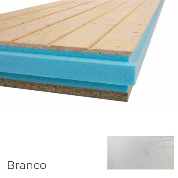 Painel Sandwich Cobertura Thermochip TAH Friso Abeto com Velatura Branco - 10 + 80 + 19 mm - 3 m x 0,55 m