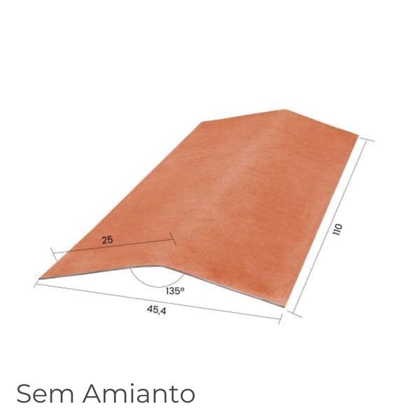Cumeeira Fixa Lisa para Placa Ondulada Fibrocimento Perfil Europa Telhados e Coberturas Ecolite - Corlite - 1,10 m x 45,5 cm - Com Aba 0,25M