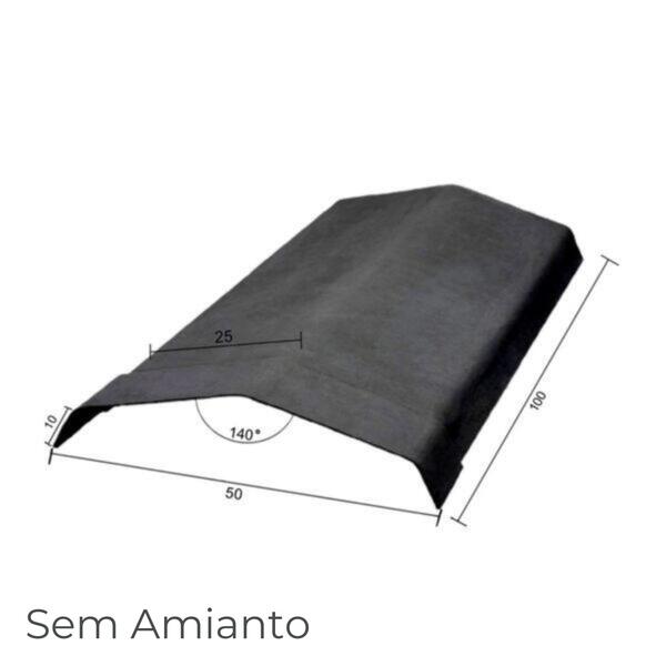 Cumeeira Fixa Lisa Livre de Amianto com Aba de Recortar para Chapas de Fibrocimento Ecolite - Topcor – 1 m x 50 cm - Limitado ao Stock