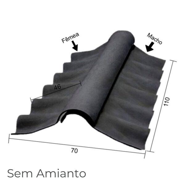 Cumeeira Móvel Livre de Amianto para Chapas de Fibrocimento Ecolite - Topcor Macho - 1,10 m - Limitado ao Stock