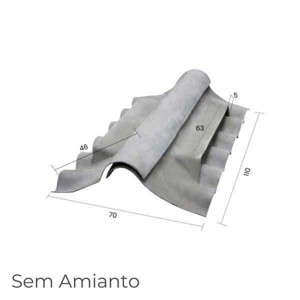 Cumeeira Móvel com Ventilação Livre de Amianto para Chapas de Fibrocimento Ecolite - Natural - 1,1 m x 70 cm