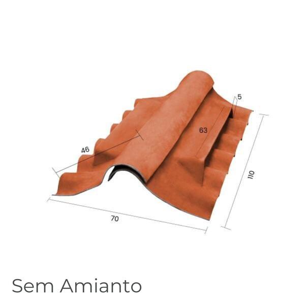 Cumeeira Articulada com Ventilação para Placa Ondulada Fibrocimento Telhados e Coberturas Ecolite - Corlite - 1,1 m x 70 cm