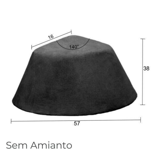 Remate Circular em Fibrocimento Livre de Amianto Ecolite para 3 ou 4 Vertentes - Topcor - 57 x 38 cm - Limitado ao Stock