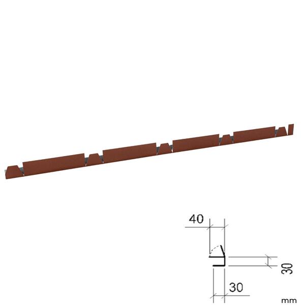 Remate Beirado Recortado RAL3009 Painel Sandwich 5 Ondas - Vermelho RAL3009 - 1000mm