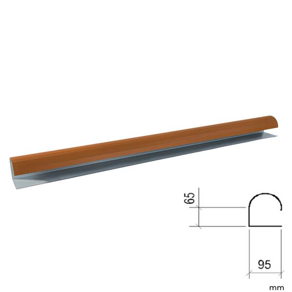 Remate Lateral Redondo RAL8004 Texturado Painel Sandwich Imitação Telha - Telha RAL8004 Texturado - 2200mm