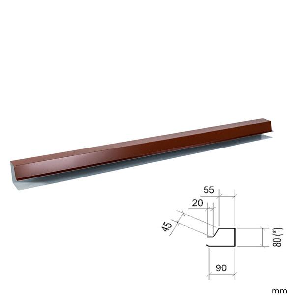 Remate Lateral RAL3009 Painel Sandwich 5 Ondas - Vermelho RAL3009 - 3000mm