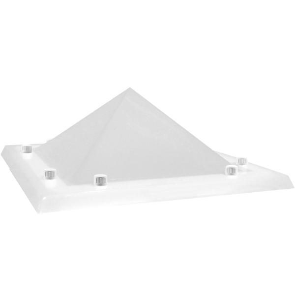 Cúpula Piramidal Acrílico Dupla Luz Natural Cobertura Garantia 5 Anos Protecção UV - 82,5 cm x 82,5 cm