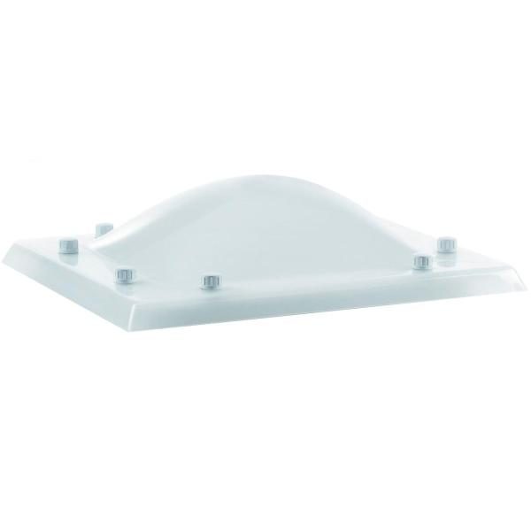 Cúpula Rectangular Acrílico Dupla Luz Natural Cobertura Garantia 5 Anos Protecção UV - 52 cm x 111,7 cm