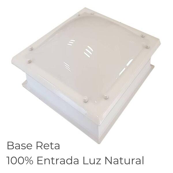 Claraboia Quadrada Fixa Cúpula Acrílico Base Reta FREE Luz Natural Cobertura Garantia 5 Anos - 30 cm x 30 cm