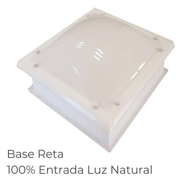 Claraboia Quadrada Fixa Cúpula Acrílico Base Reta FREE Luz Natural Cobertura Garantia 5 Anos