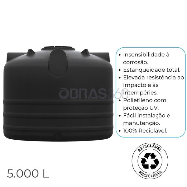 Reservatório Subterrâneo 5.000L Vertical Fossa Rega Água Depósito Aproveitamento - 5.000L - 1754(A) x 2100(Ø)mm