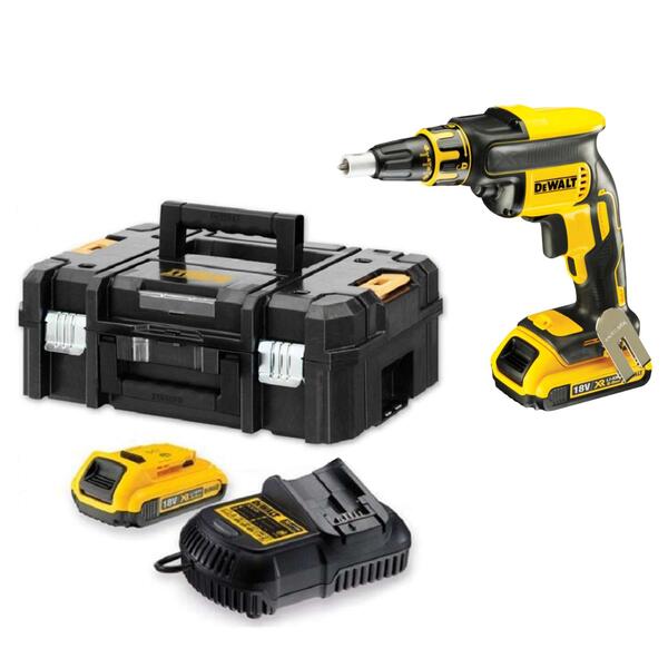 Aparafusadora Gesso Cartonado S/Fio XR 435W 18V 2Ah Dewalt DCF620D2-QW + 2 Baterias + TSTAK II