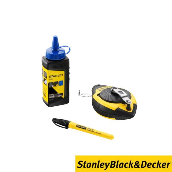 Kit Tiralinhas Traçador FATMAX 30M + Giz Azul + Marcador Preto Stanley 0-47-681 Capacidade Giz 45G - Stanley Black & Decker - 9902401100215