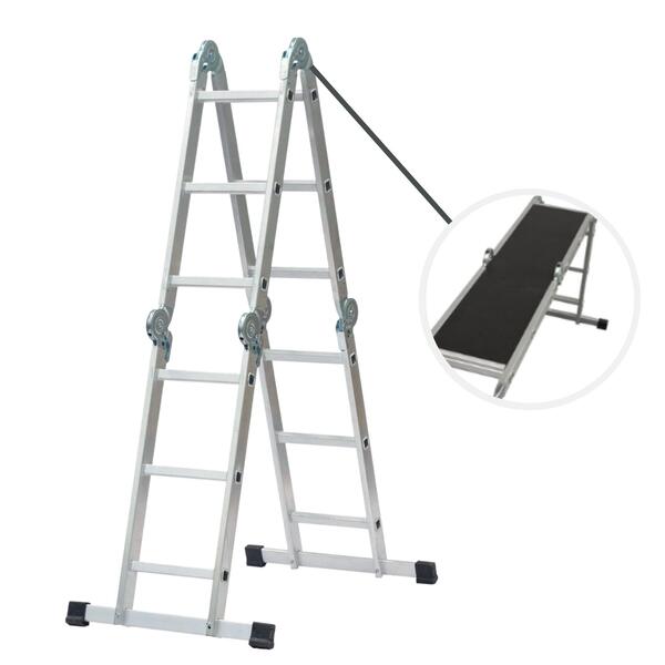 Escada Alumínio MULTIUSOS com Estabilizadores com Plataforma 0,94M/3,47M 3 Posições