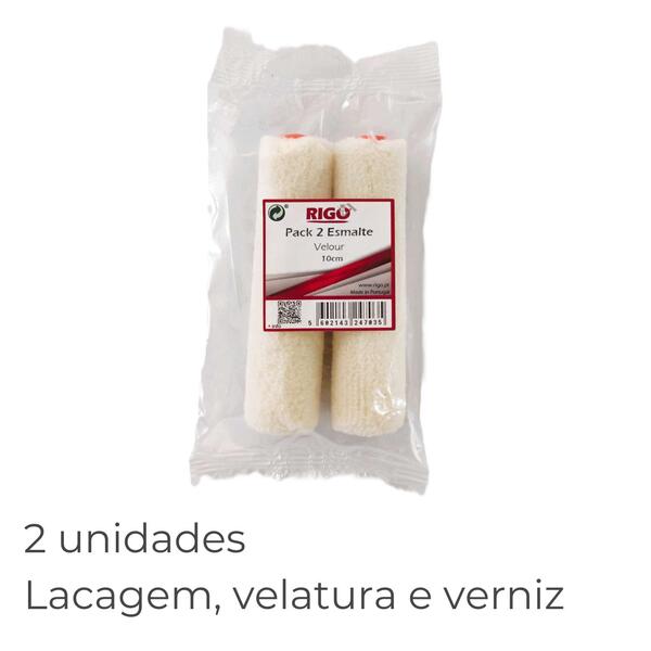 Recarga Rolo Pintura Mini Esmalte 2 Unidades 100% Lã 700g/m2 Altura Pêlo 4mm 24703