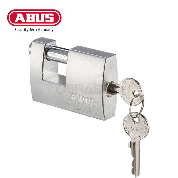 Cadeado Monobloco Retangular Titalium 70mm ABUS 82TI/70 B Resistente Portão Segurança Corrente - 70mm