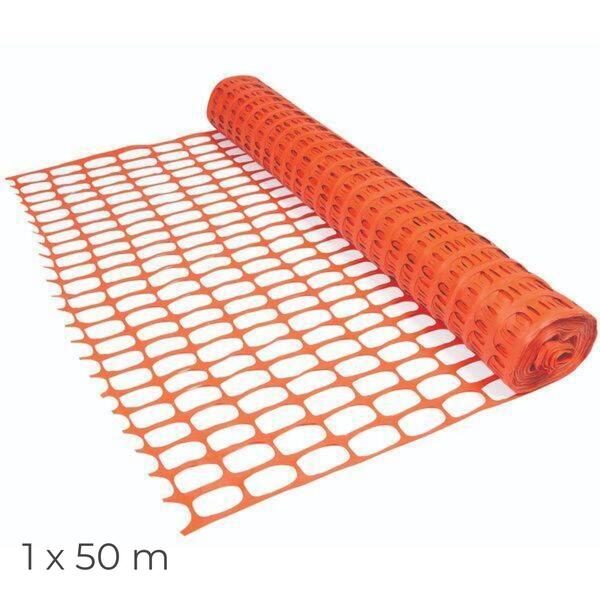 Rede de Sinalização TecSignal Laranja 1x50m Segurança Obra Rolo 80G/m2 - Laranja - 1 m x 50 m / 80 G/M2