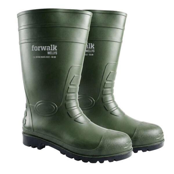 Galocha de Segurança Biqueira/Sola Aço ForWalk PVC/Nitrilo Verde 0132005 S5 SR - EN ISO 20345-2022 - FOR WALK - 9902700401907