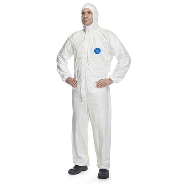 Fato Macaco Descartável Dupont Tyvek 200 EasySafe Capuz Branco FATMACDUPEA CAT III Proteção Tipo 5/6