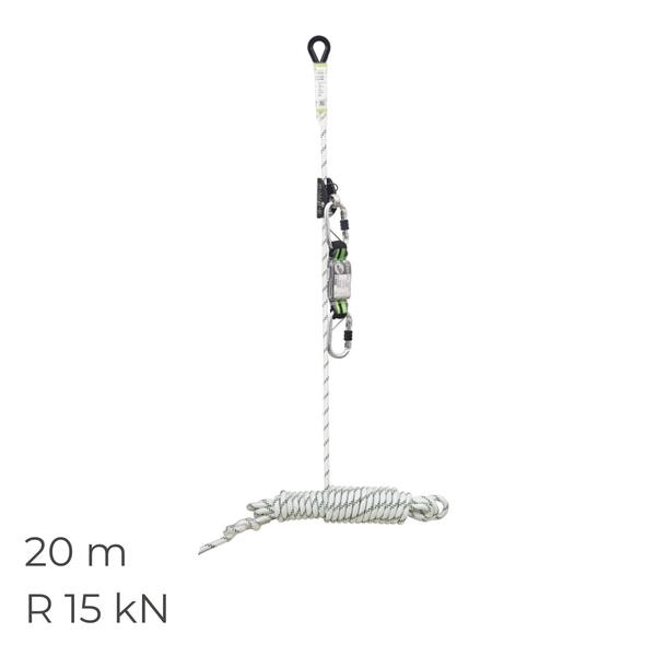 Corda + Bloqueador 20m Kratos FA2010320C até 140Kg Trabalhos em Suspenção, Coberturas, Verticais