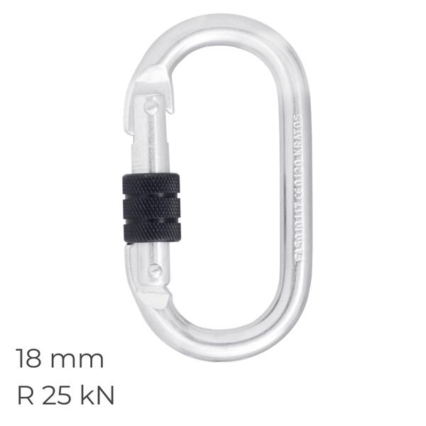Mosquetão Simples Rosca Kratos FA5010117 Trabalhos Altura, Suspenção