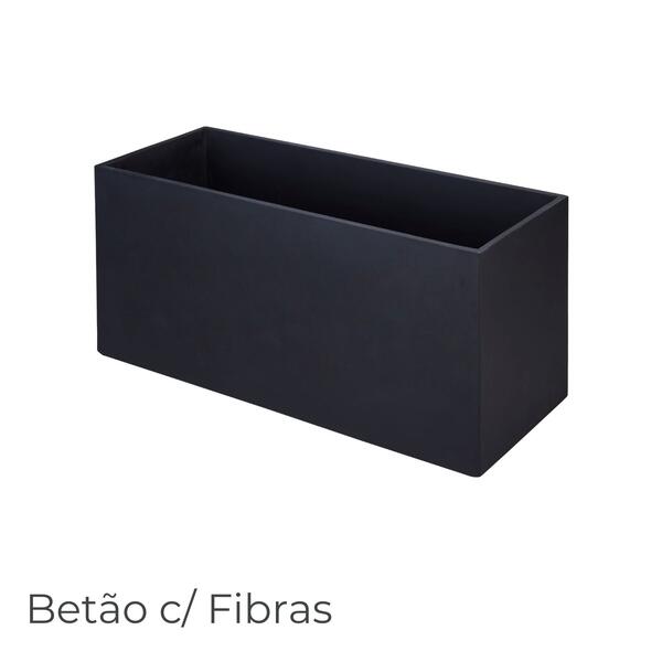 Floreira Betão + Fibras Retangular PRETA Jardim Varanda Terraço Esplanada - 99(L) x 40(P) x 45(A)cm - Palete não incluída
