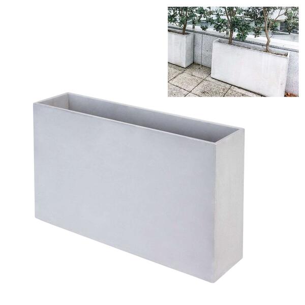 Floreira Betão + Fibras Retangular 100x29x80cm Cinzenta Alta Jardim Varanda Terraço Esplanada