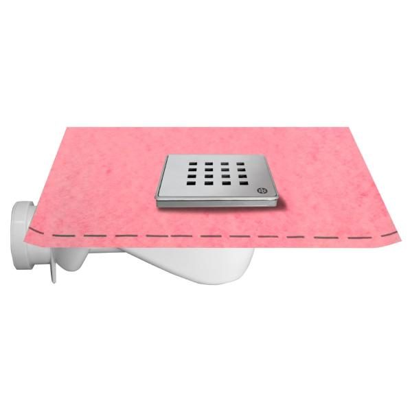 Ralo de Duche com Grelha Inox e Tela Impermeabilizante 10X10cm