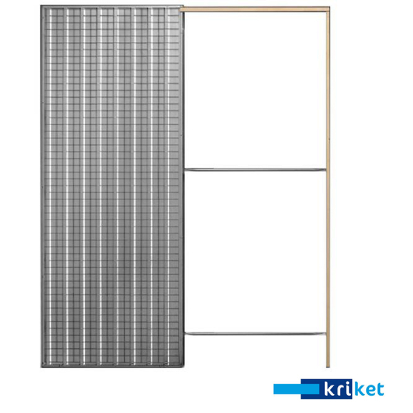 Cassete Porta Correr SIMPLES PAREDE REBOCO, Espessura 90MM Montagem Semi-Automática